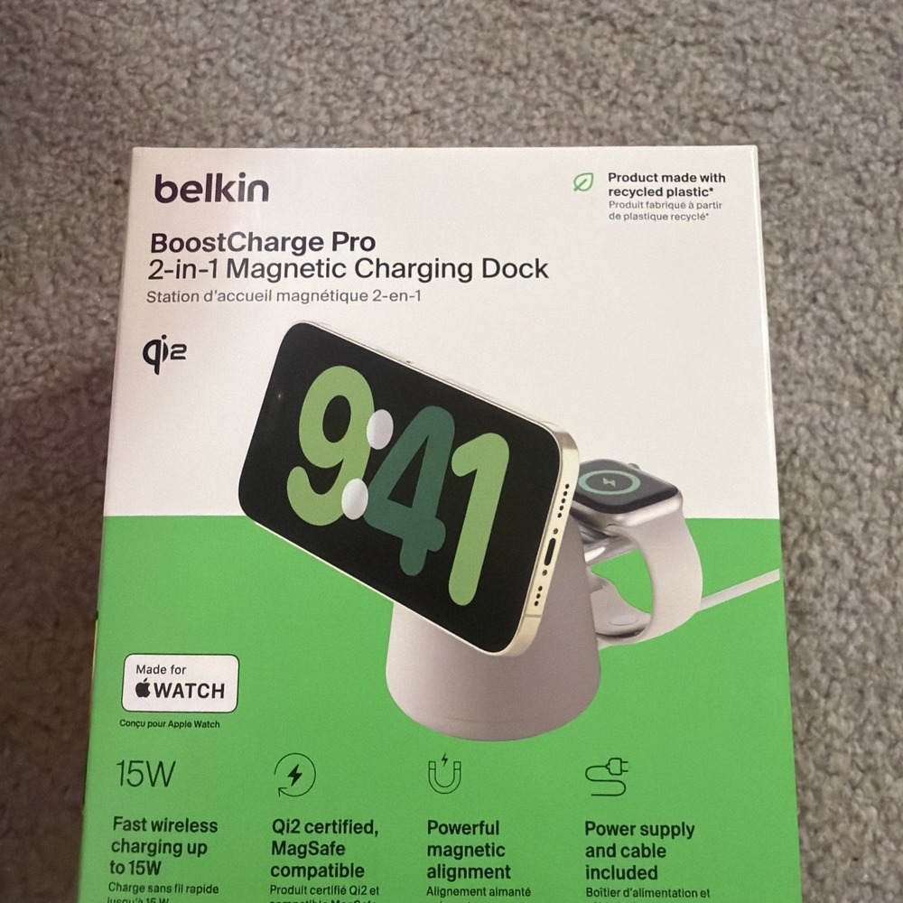 BoostCharge Pro 2-in-1 Wireless Charging Dock with Qi2 15W - Sand